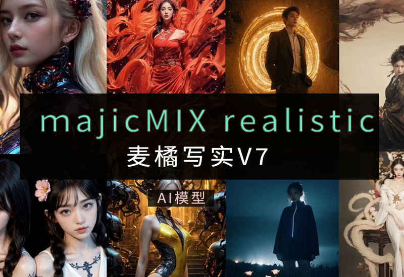 麦橘-majicMlX realistic 麦橘写实V7模型-数字折叠