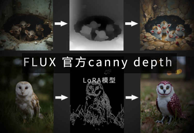 Flunx官方canny depth ControlNet LoRA模型-数字折叠