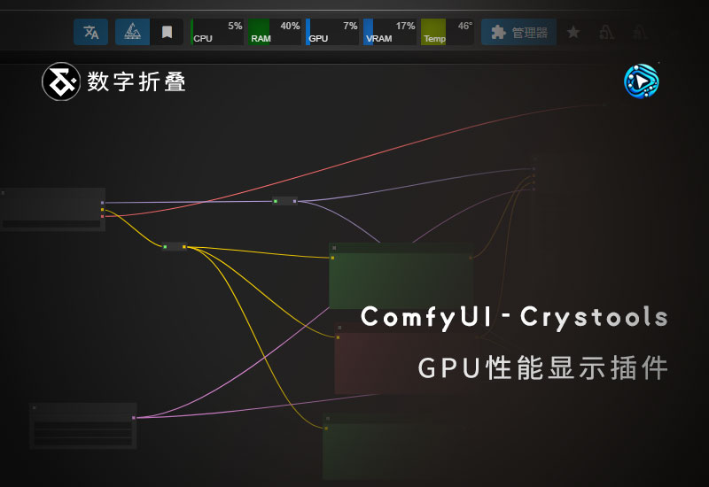 ComfyUI Crystools 可视化实时显示硬件性能-数字折叠