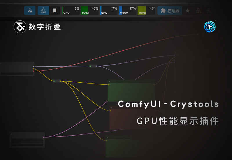 ComfyUI Crystools 可视化实时显示硬件性能-数字折叠