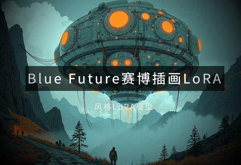 blue future风格化赛博朋克FLux LoRA-数字折叠