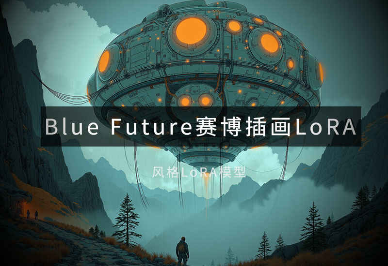 blue future风格化赛博朋克FLux LoRA-数字折叠