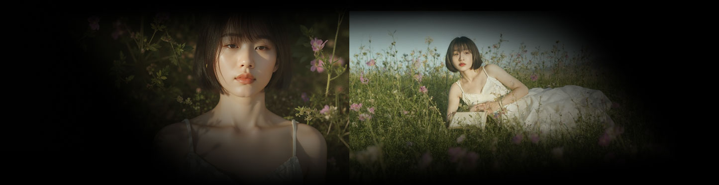 CG+AI制作一个在花野间奔跑的女孩-数字折叠