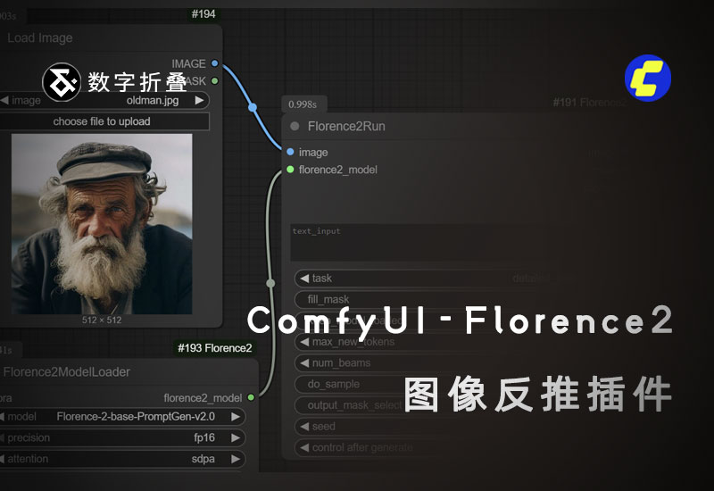 ComfyUI-Florence2图像提示词反推插件+模型-数字折叠