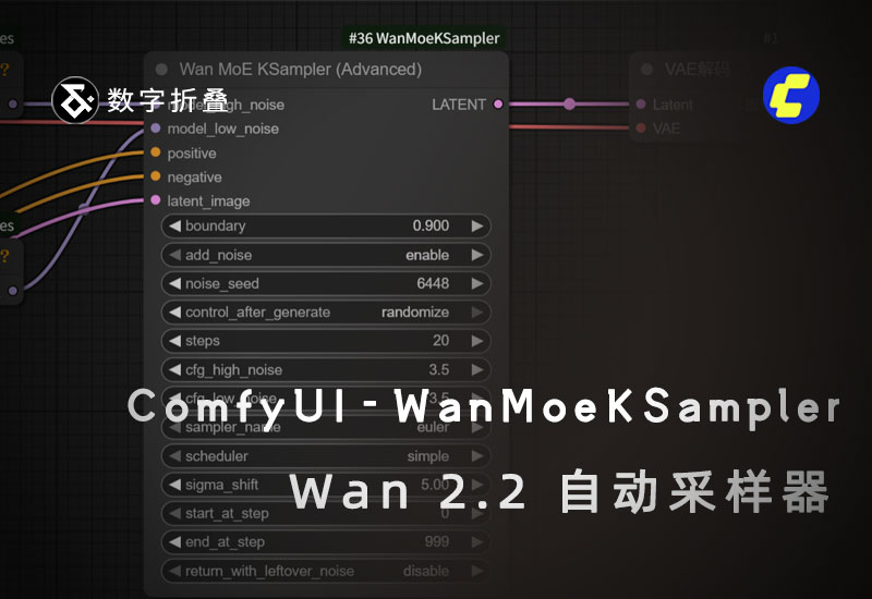 Wan 2.2 MoE 自动切换采样器ComfyUI-WanMoeKSampler-数字折叠