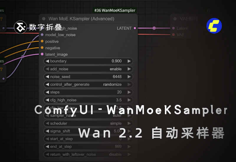 Wan 2.2 MoE 自动切换采样器ComfyUI-WanMoeKSampler-数字折叠