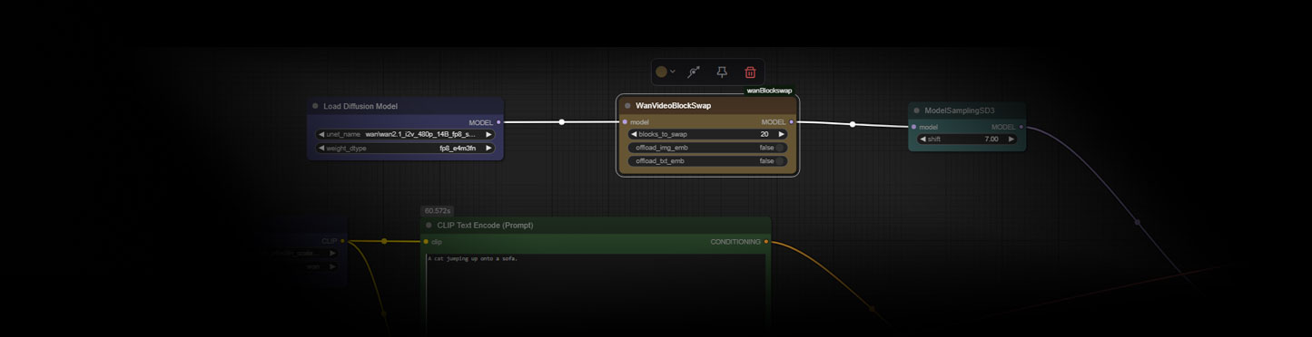 Wan2.2官方流内存交换插件ComfyUI-wanBlockswap