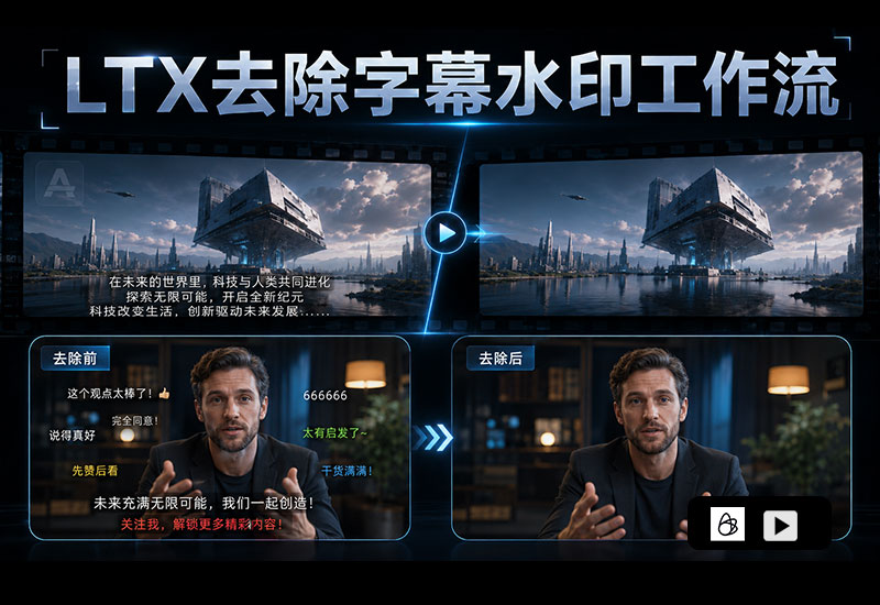 LTX2.3视频水印字幕去除工作流-数字折叠