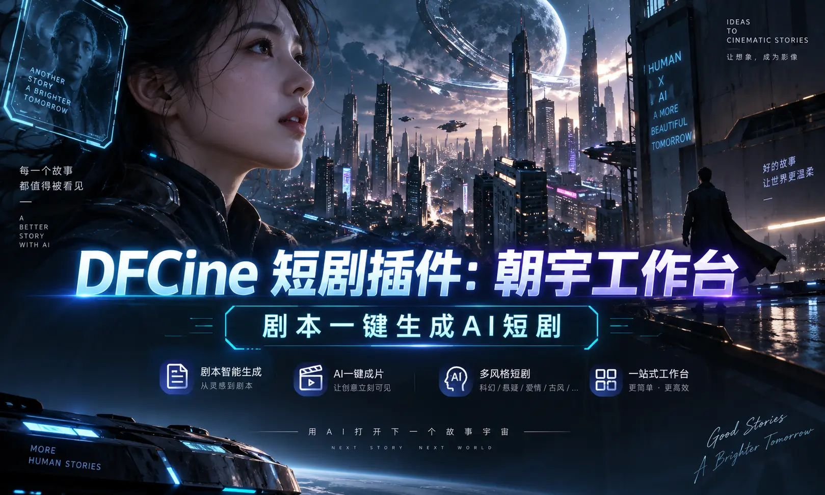 DFCine画布插件：朝宇工作台，一键短剧生成-数字折叠